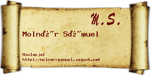 Molnár Sámuel névjegykártya